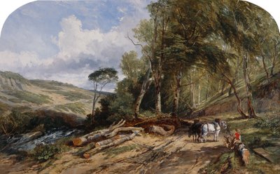 Hauling Timber (olje på lerret) av William James Muller