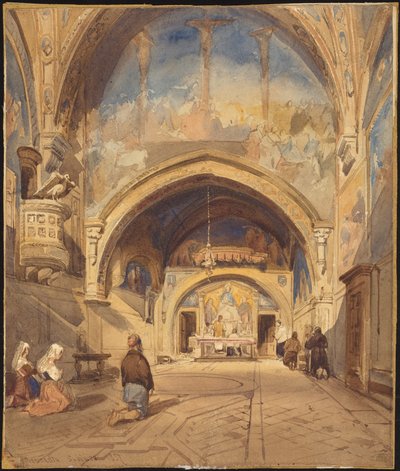 Interiør i San Benedetto-kirken, Subiaco av William James Muller