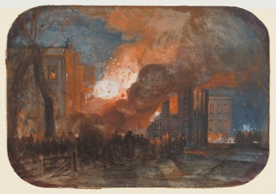 Brannen i Mansion House, Queen Square, Bristol av William James Muller