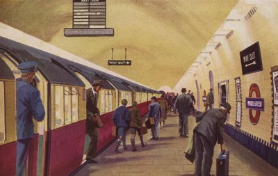 En moderne dypnivåstasjon (fargelitografi) av William John Patton McDowell