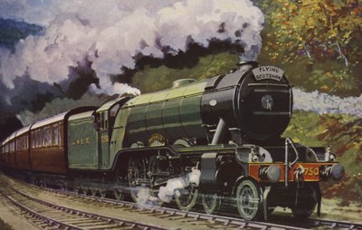 LNER quot;Flying Scotsmanquot; Express (fargelitografi) av William John Patton McDowell