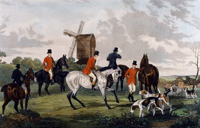 Møt, innstilling av på revejakt av William Joseph (after) Shayer