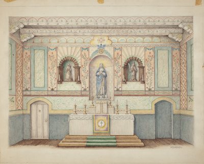 La Purisima Mission - Restaurert i 1941, ca. 1942. av William Kieckhofel