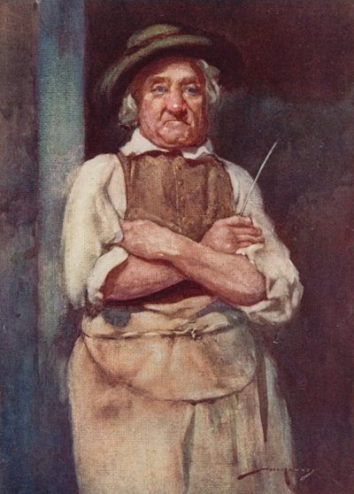 Illustrasjon for The Deserted Village av Oliver Goldsmith (farge litho) av William Lee Hankey