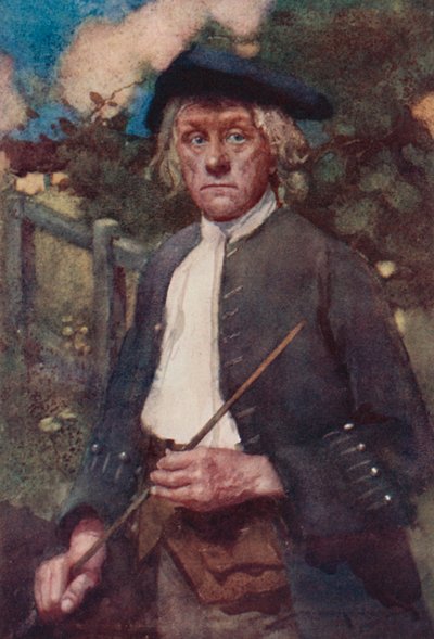 Illustrasjon for The Deserted Village av Oliver Goldsmith (farge litho) av William Lee Hankey
