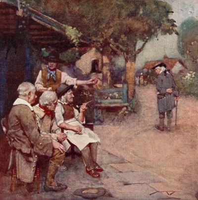 Illustrasjon for The Deserted Village av Oliver Goldsmith (farge litho) av William Lee Hankey