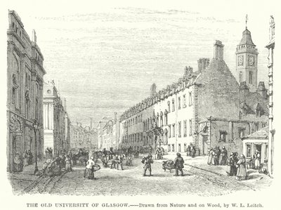 The Old University of Glasgow (gravering) av William Leighton (after) Leitch
