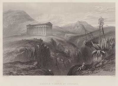Gresk tempel ved Segesta (gravering) av William Leighton Leitch