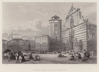 Piazza Del Duomo, Messina (gravering) av William Leighton Leitch