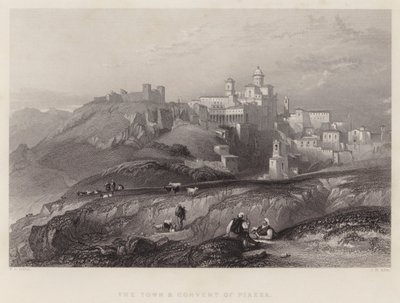Byen og klosteret Piazza (gravering) av William Leighton Leitch