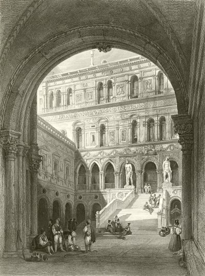 De gigantiske trappene, Ducal Palace, Venezia av William Leighton Leitch