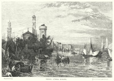 Venezia, Burano Island (gravering) av William Linton