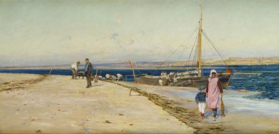 Tall på bredden av en elvemunning, av William Lionel Wyllie