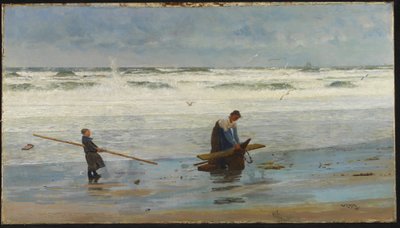 Samler Driftwood, Holland, 1877 av William Lionel Wyllie