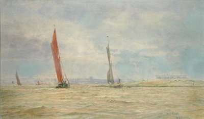 Hoo Fort, River Medway (akvarell på papir) av William Lionel Wyllie