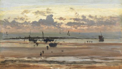 Portel Fisher Folk, 1875 (olje på papir lagt på panel) av William Lionel Wyllie