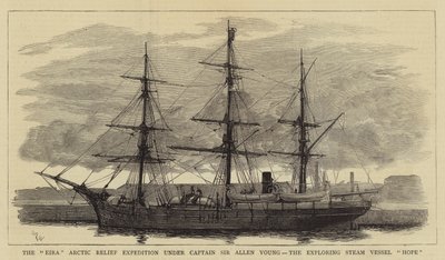 Eira Arctic Relief Expedition under kaptein Sir Allen Young, Exploring Steam Vessel Hope av William Lionel Wyllie