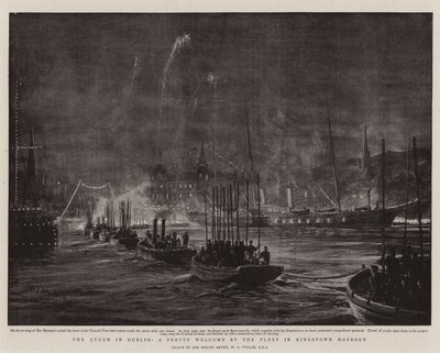 Dronningen i Dublin, en ganske velkomst av flåten i Kingstown Harbor av William Lionel Wyllie
