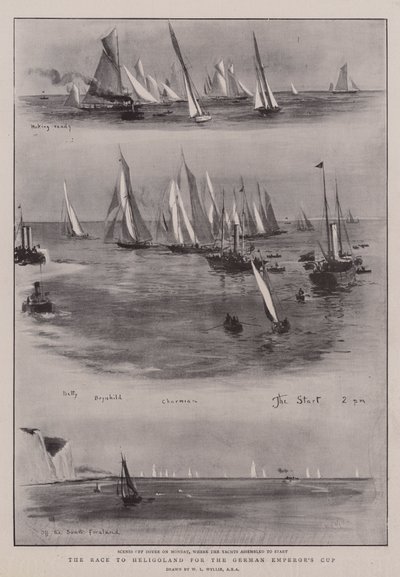 Løpet til Helgoland for den tyske keisercupen av William Lionel Wyllie