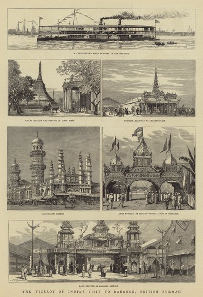 Visekongen av Indias besøk i Rangoon, Britiske Burmah av William Lionel Wyllie