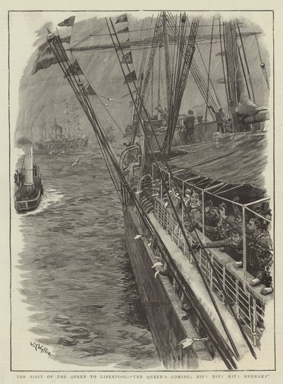 Dronningens besøk til Liverpool, Dronningen kommer, Hipp! Hofte! Hurra! av William Lionel Wyllie