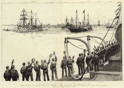Besøket til den franske flåten, anmeldelsen som spyttehode av HM Dronningen av William Lionel Wyllie
