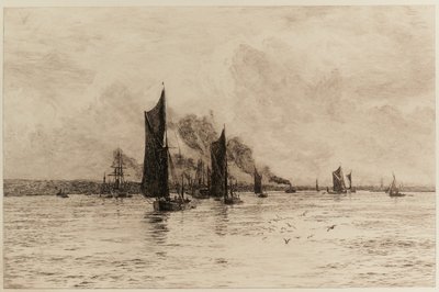 Upon the Last Trickle of the Flood av William Lionel Wyllie