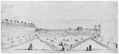 Lincolns Inn Fields, ca. 1660 (penn- og blekktegning) av William Lodge