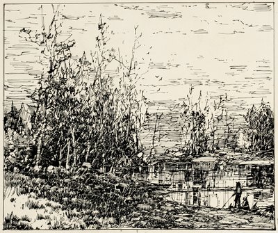 Edge of a Pond, Maine av William Louis Jnr. Sonntag