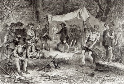Den første dagen i Jamestown, 14. mai 1607, fra 
