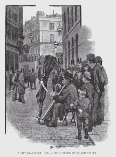 A City Character, New London Street, Fenchurch Street (litho) av William Luker