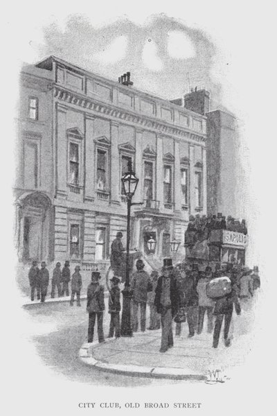 City Club, Old Broad Street (litho) av William Luker