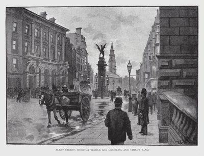 Fleet Street, som viser Temple Bar Memorial og Child