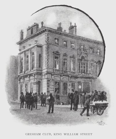 Gresham Club, King William Street (litho) av William Luker
