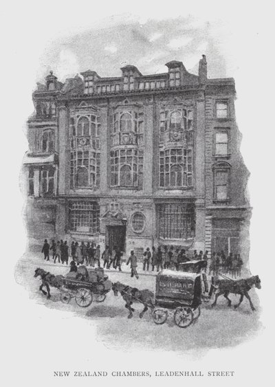 New Zealand Chambers, Leadenhall Street (litho) av William Luker