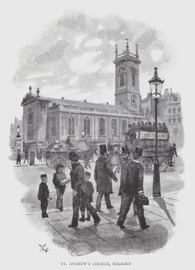 St Andrews kirke, Holborn (litho) av William Luker