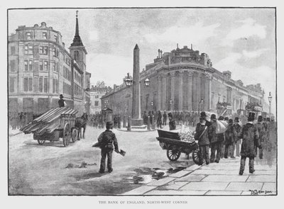 Bank of England, North-West Corner (litho) av William Luker