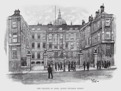 The College of Arms, Queen Victoria Street (litho) av William Luker