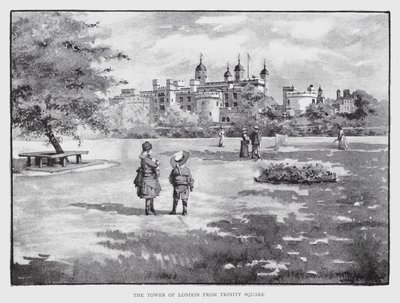 Tower of London fra Trinity Square (litho) av William Luker