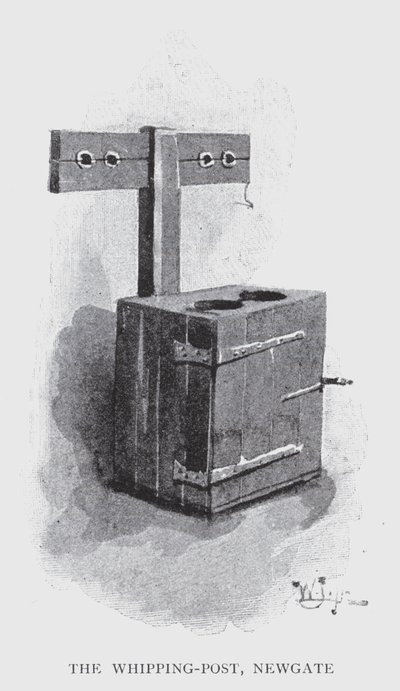 The Whipping-Post, Newgate (litho) av William Luker