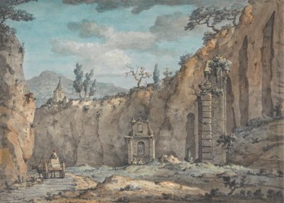 Oksevogn i grotten ved Posillipo av William Marlow