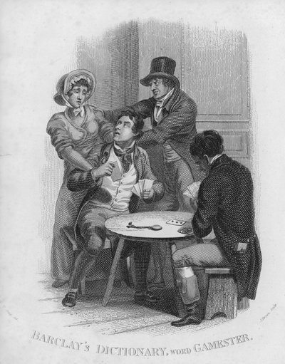 Barclays Dictionary, ord: Gamester (gravering) av William Marshall (after) Craig
