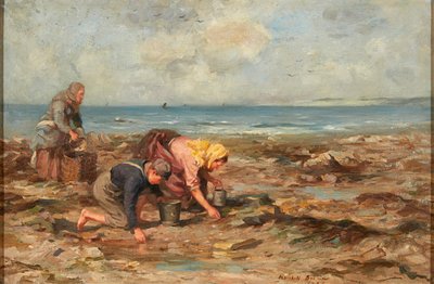 Mussel Gatherers (olje på lerret) av William Marshall Brown