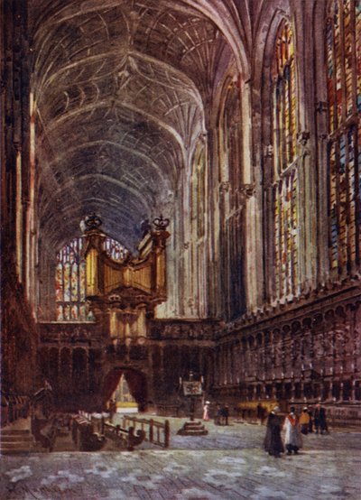 Kings College Chapel Interiør fra koret av William Matthison