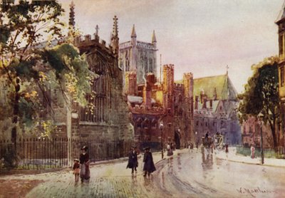St Johns College Gateway og Tower fra Trinity Street av William Matthison