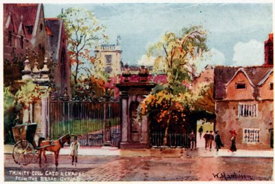 Trinity College, gate og kapell, fra Broad St av William Matthison