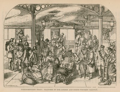 Parlamentarisk tog: Plattform for London og North-Western Railway, London av William McConnell