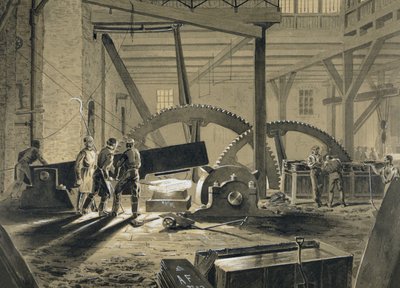 The Shingling Hammer (svart grå vask forhøyet med hvit) av William McConnell