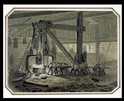 Steam Hammer (blyant og vask forhøyet med hvit) av William McConnell