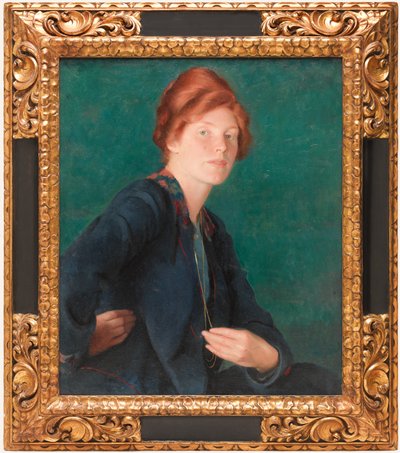 En kvinne med rødt hår av William McGregor Paxton